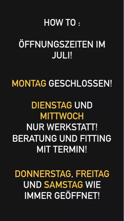 Öffnungszeiten ab Juli 2025